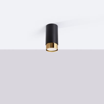 Faretto NERO 1xGU10/10W/230V 12,5 cm nero/oro