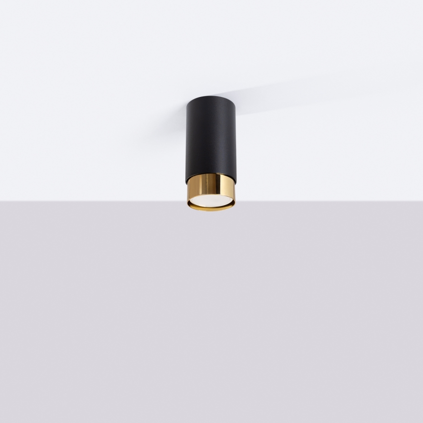 Faretto NERO 1xGU10/10W/230V 12,5 cm nero/oro
