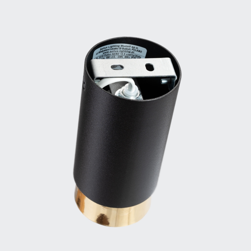 Faretto NERO 1xGU10/10W/230V 12,5 cm nero/oro