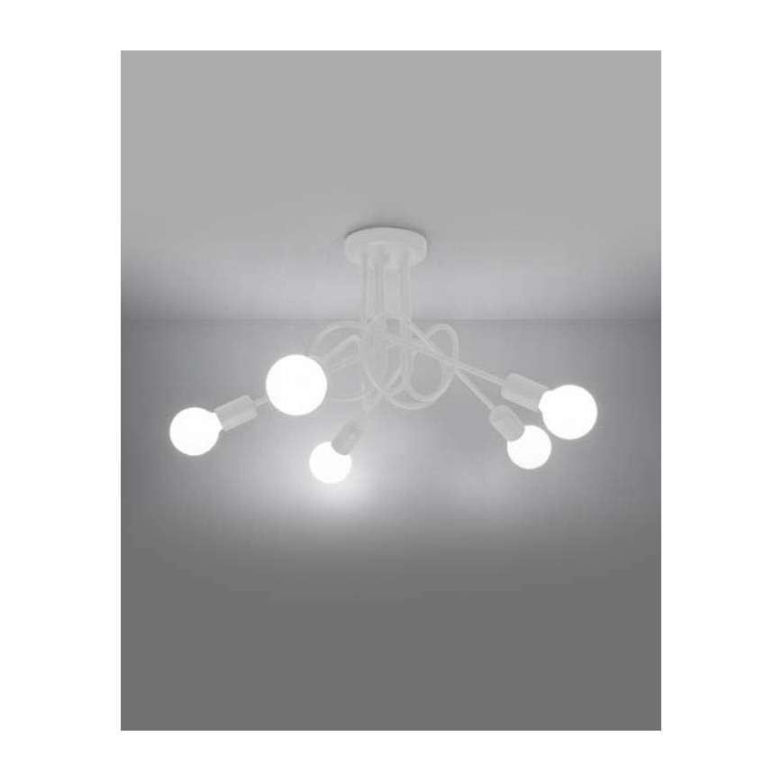 Lampadario a plafone LOOP 5xE27/15W/230V bianco