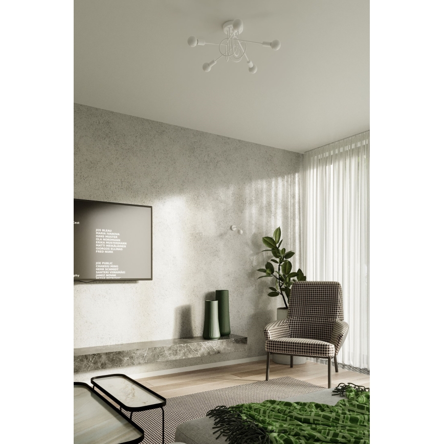 Lampadario a plafone LOOP 5xE27/15W/230V bianco