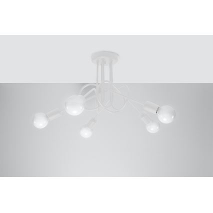 Lampadario a plafone LOOP 5xE27/15W/230V bianco