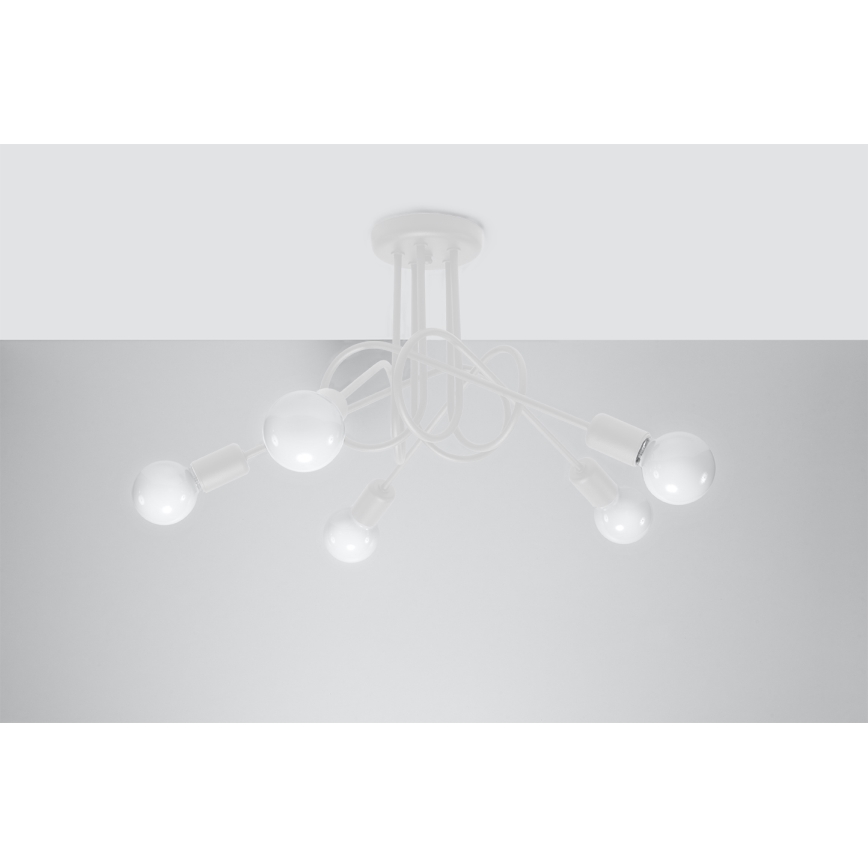 Lampadario a plafone LOOP 5xE27/15W/230V bianco