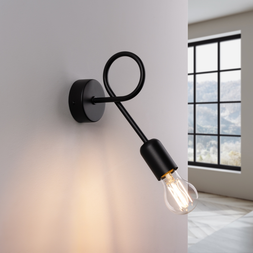 Applique LOOP 1xE27/15W/230V nero