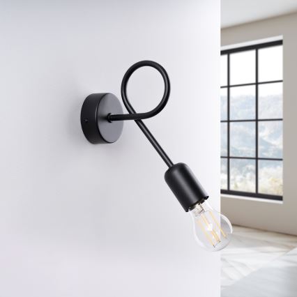 Applique LOOP 1xE27/15W/230V nero