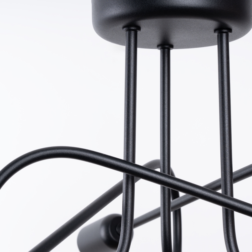Lampadario a plafone LOOP 3xE27/15W/230V nero