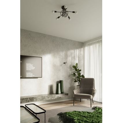 Lampadario a plafone LOOP 5xE27/15W/230V nero