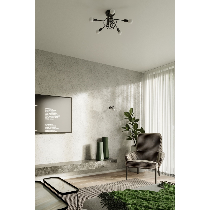 Lampadario a plafone LOOP 5xE27/15W/230V nero