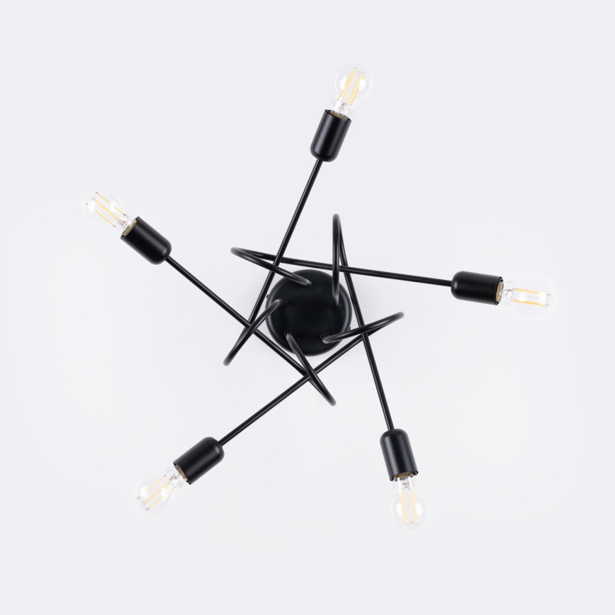 Lampadario a plafone LOOP 5xE27/15W/230V nero
