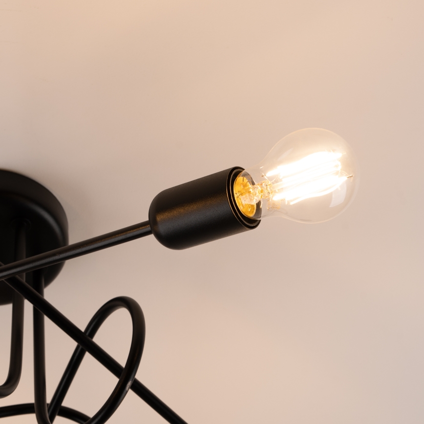Lampadario a plafone LOOP 5xE27/15W/230V nero