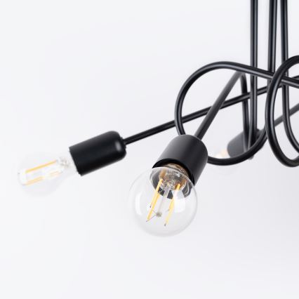 Lampadario a plafone LOOP 5xE27/15W/230V nero