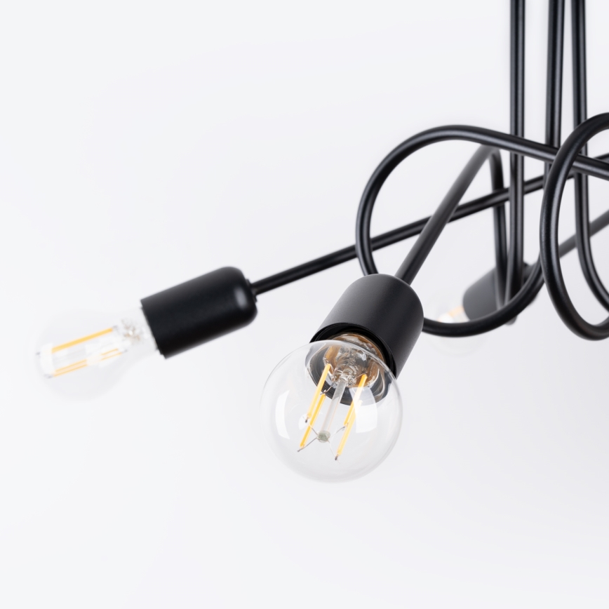 Lampadario a plafone LOOP 5xE27/15W/230V nero