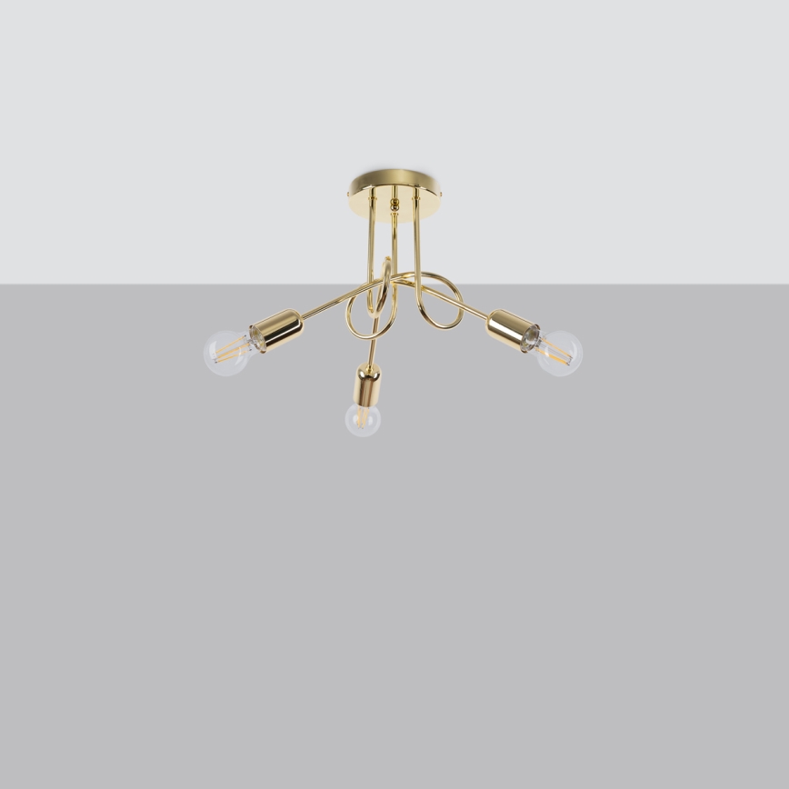 Lampadario a plafone LOOP 3xE27/15W/230V oro