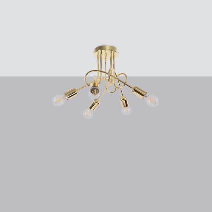 Lampadario a plafone LOOP 5xE27/15W/230V oro