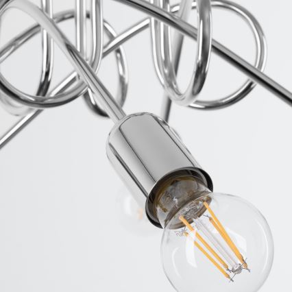Lampadario a plafone LOOP 5xE27/15W/230V cromo lucido