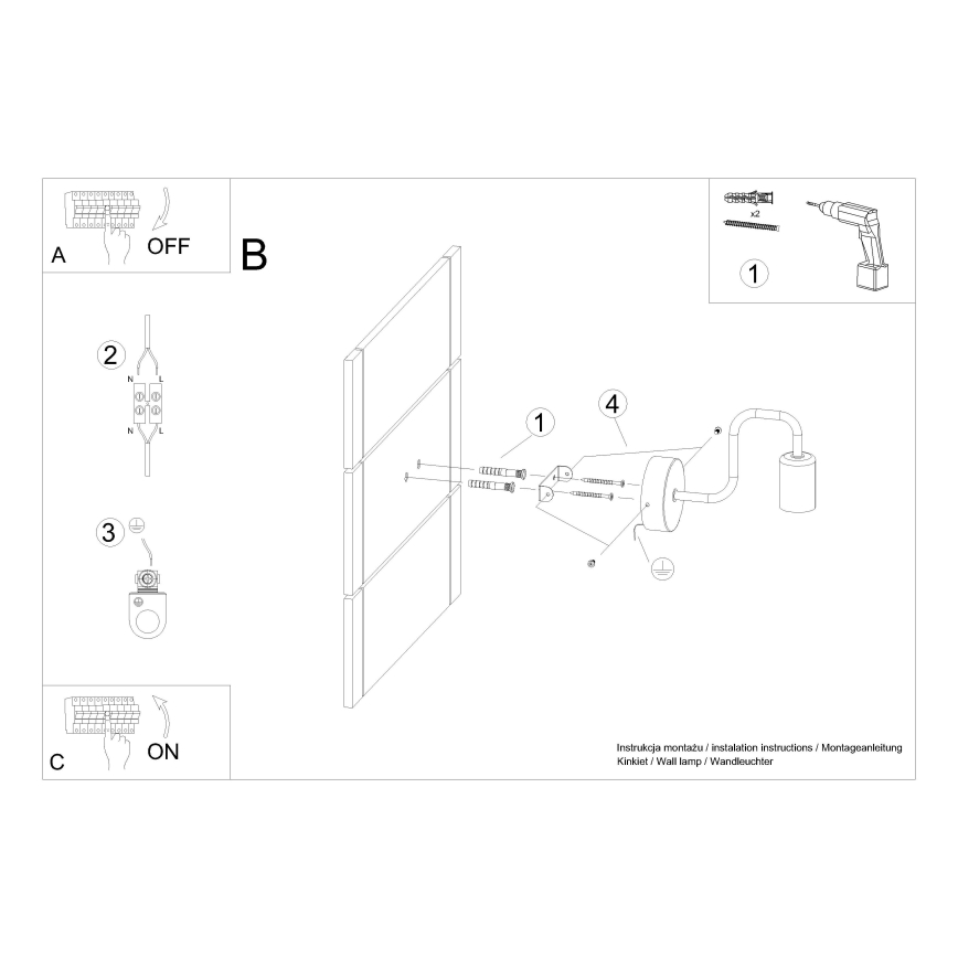 Applique VECTOR 1xE27/15W/230V nero