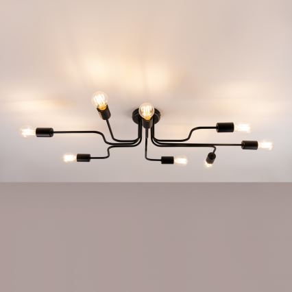 Lampadario a plafone VECTOR 8xE27/15W/230V nero