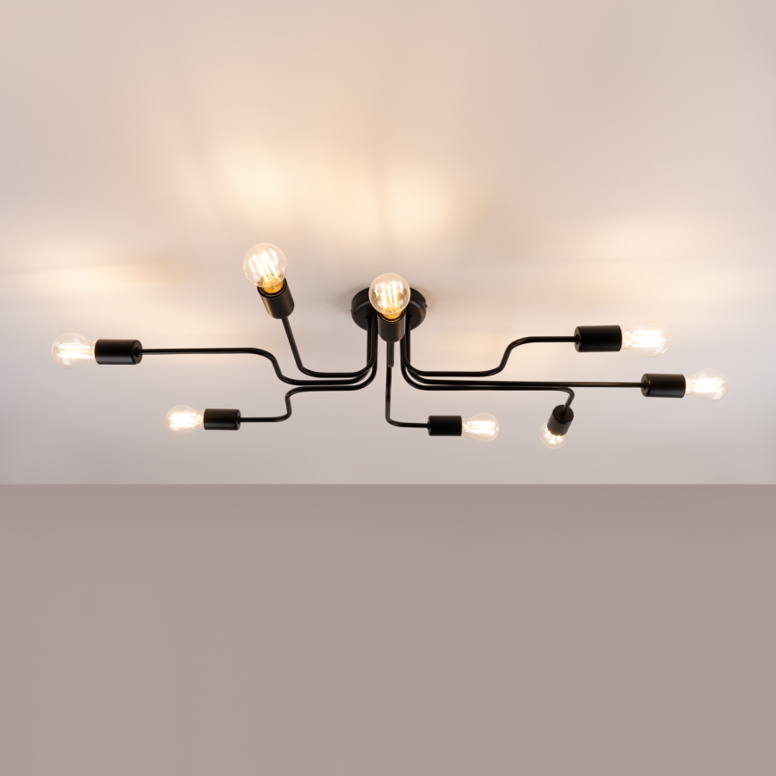 Lampadario a plafone VECTOR 8xE27/15W/230V nero