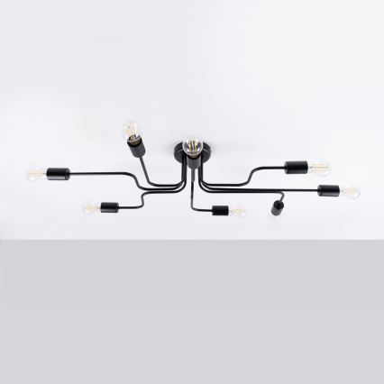 Lampadario a plafone VECTOR 8xE27/15W/230V nero