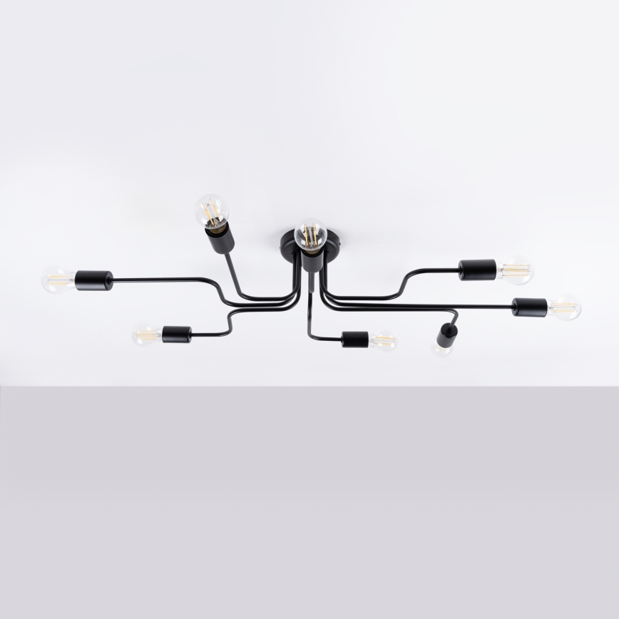 Lampadario a plafone VECTOR 8xE27/15W/230V nero