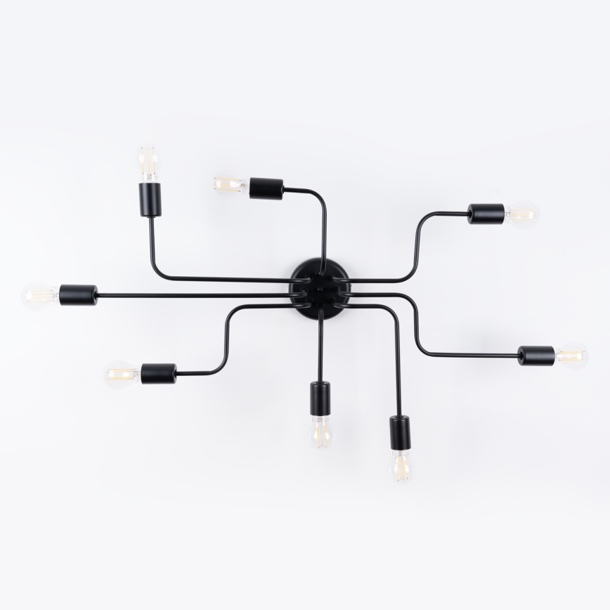 Lampadario a plafone VECTOR 8xE27/15W/230V nero