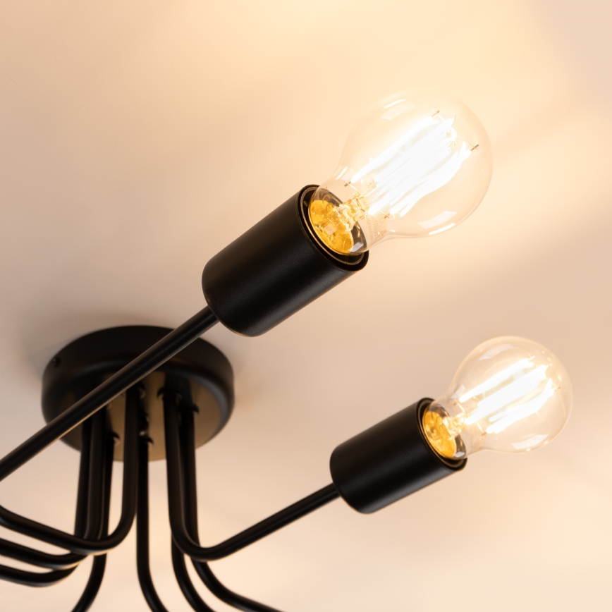 Lampadario a plafone VECTOR 8xE27/15W/230V nero