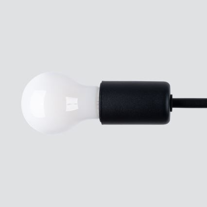 Lampadario a sospensione con supporto rigido NORAH 3xE27/15W/230V nero