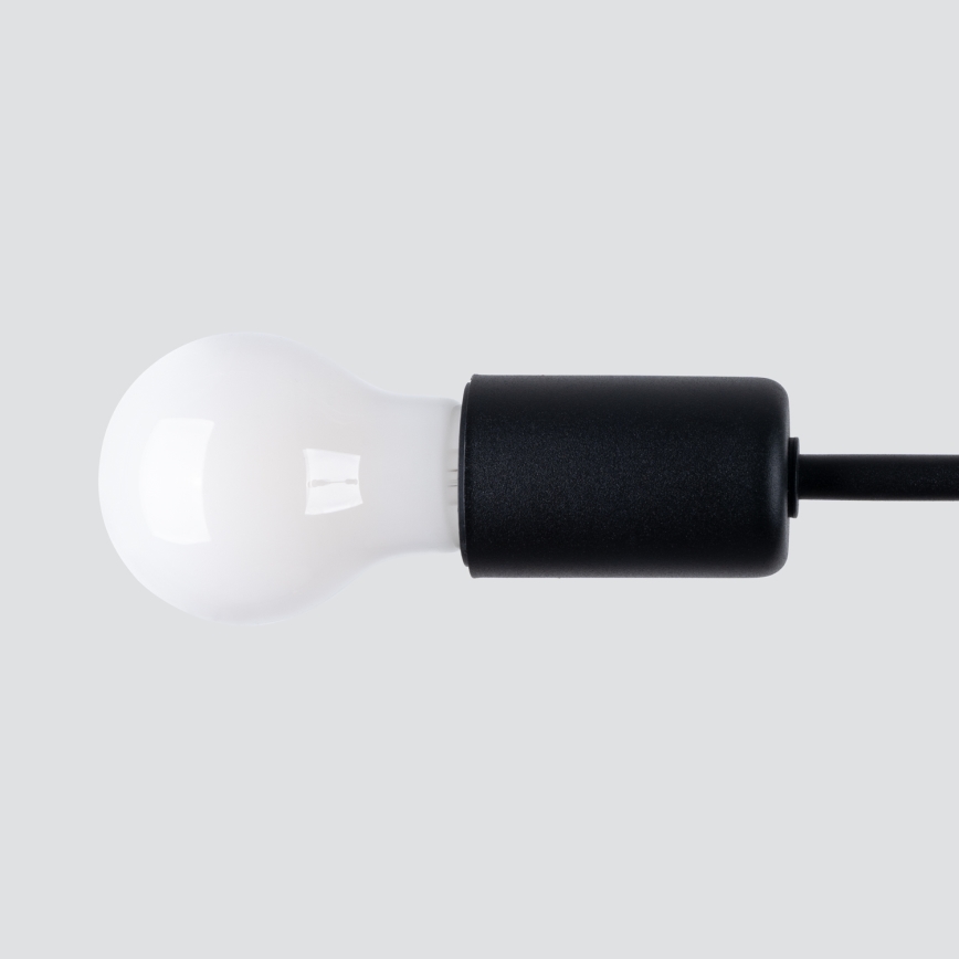 Lampadario a sospensione con supporto rigido NORAH 3xE27/15W/230V nero