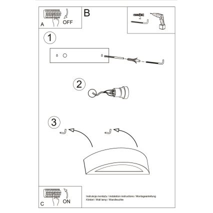 Applique ATENA 1xE27/15W/230V 20 cm bianco