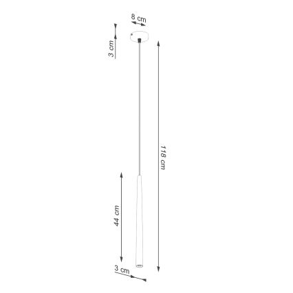 Lampadario a sospensione con filo BLISS 1xG9/8W/230V nero