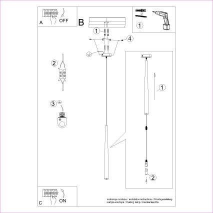 Lampadario a sospensione con filo BLISS 1xG9/8W/230V nero
