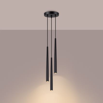 Lampadario a sospensione con filo BLISS 3xG9/8W/230V nero