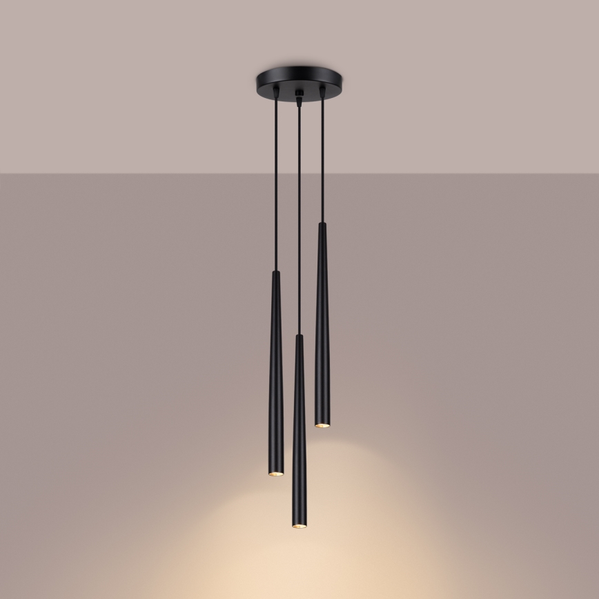 Lampadario a sospensione con filo BLISS 3xG9/8W/230V nero
