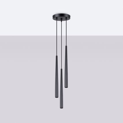 Lampadario a sospensione con filo BLISS 3xG9/8W/230V nero