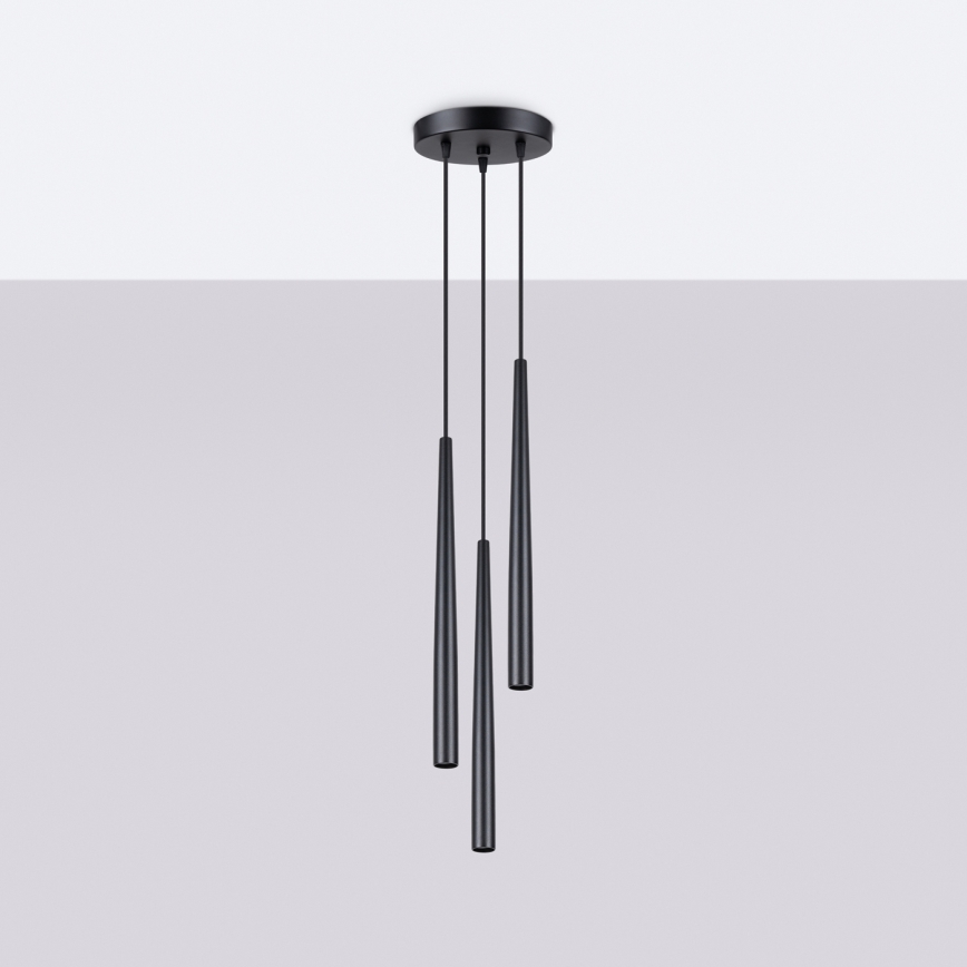 Lampadario a sospensione con filo BLISS 3xG9/8W/230V nero