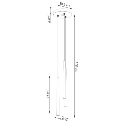 Lampadario a sospensione con filo BLISS 3xG9/8W/230V nero
