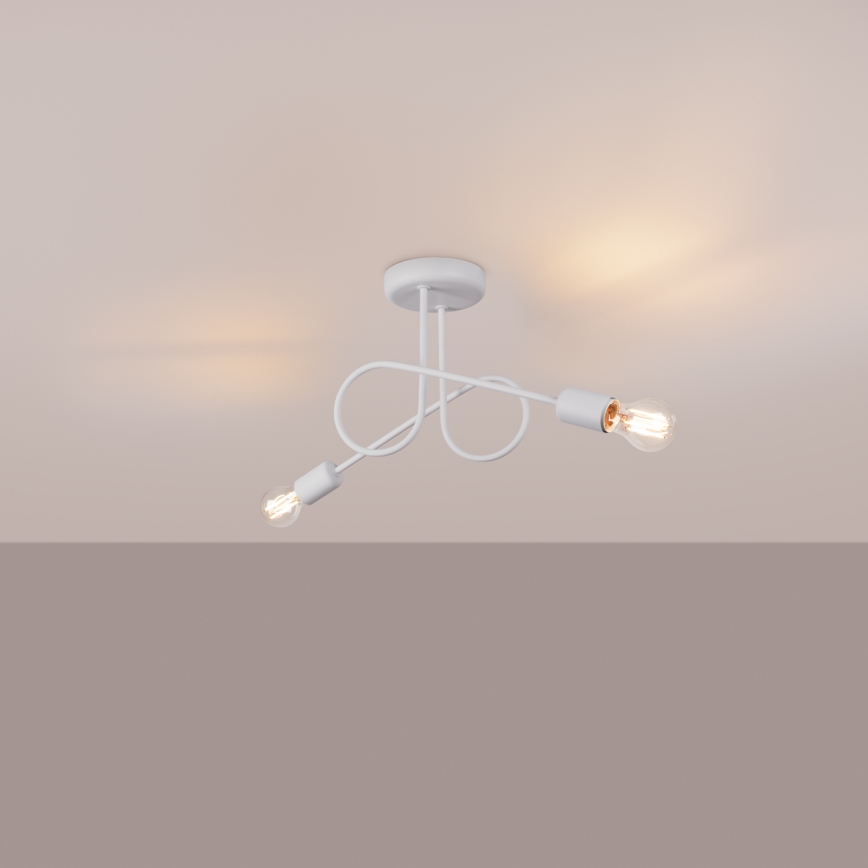 Lampadario a plafone LOOP 2xE27/15W/230V bianco