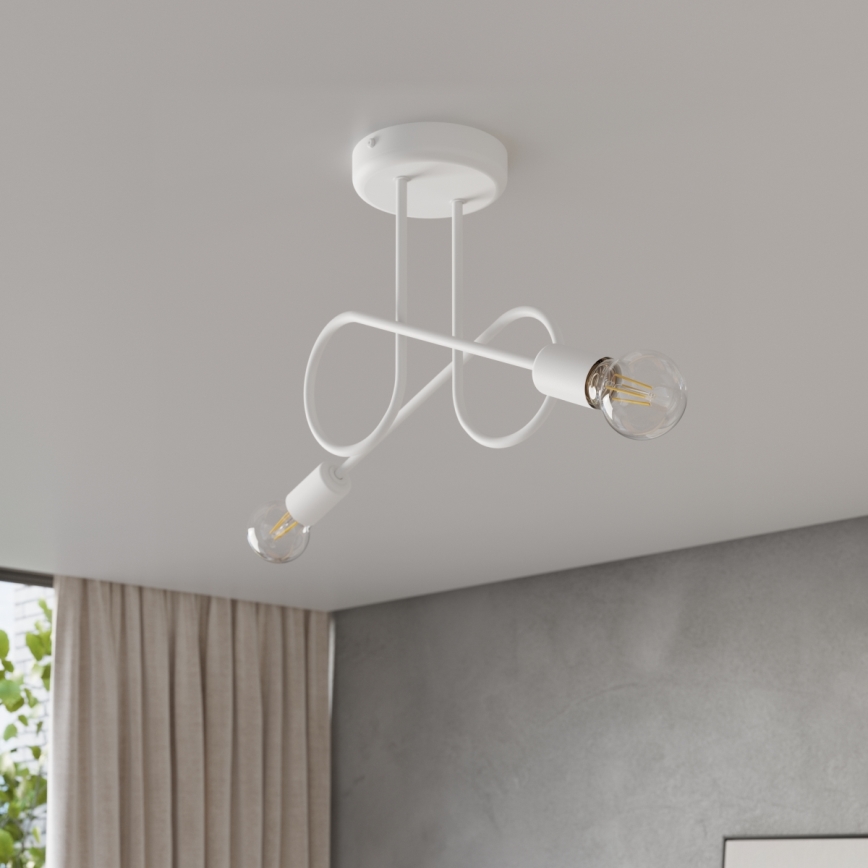 Lampadario a plafone LOOP 2xE27/15W/230V bianco