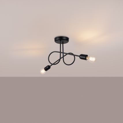 Lampadario a plafone LOOP 2xE27/15W/230V nero