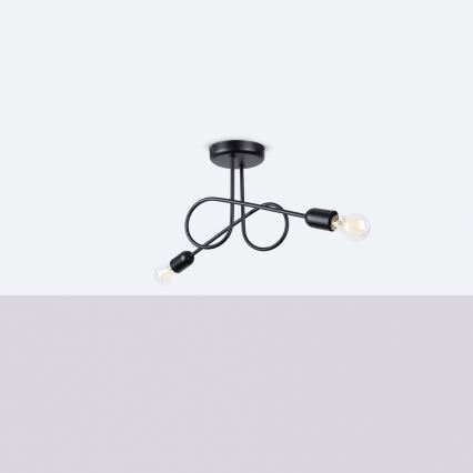 Lampadario a plafone LOOP 2xE27/15W/230V nero
