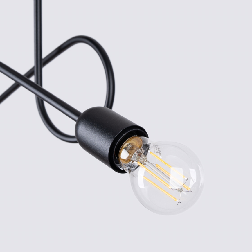 Lampadario a plafone LOOP 2xE27/15W/230V nero