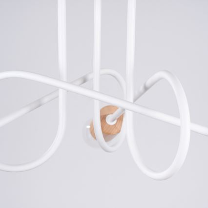 Lampadario a plafone EMBER 3xE27/15W/230V bianco/beige/faggio