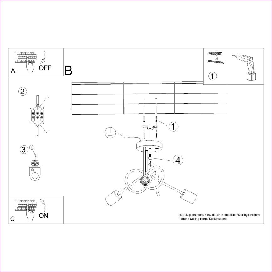 Lampadario a plafone EMBER 3xE27/15W/230V bianco/beige/faggio