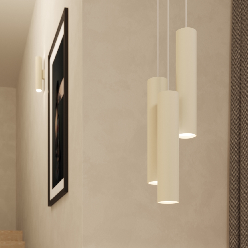 Lampadario a sospensione con filo LAGOS 1xGU10/10W/230V color crema