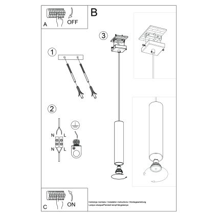 Lampadario a sospensione con filo LAGOS 1xGU10/10W/230V color crema
