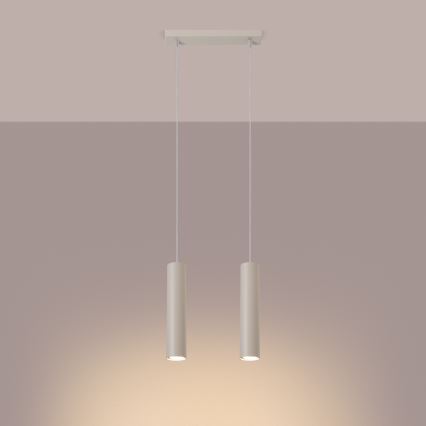 Lampadario a sospensione con filo LAGOS 2xGU10/10W/230V color crema