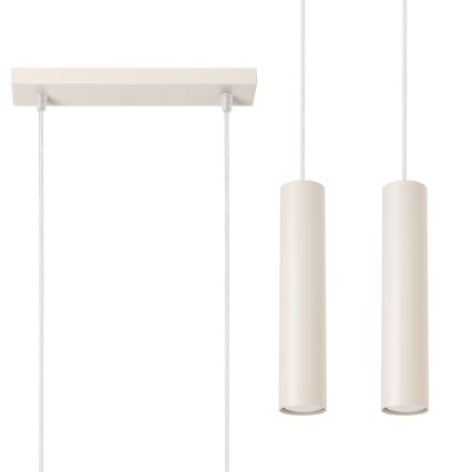 Lampadario a sospensione con filo LAGOS 2xGU10/10W/230V color crema