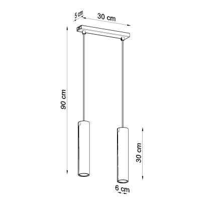 Lampadario a sospensione con filo LAGOS 2xGU10/10W/230V color crema