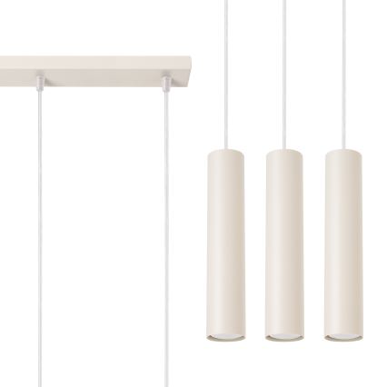 Lampadario a sospensione con filo LAGOS 3xGU10/10W/230V color crema
