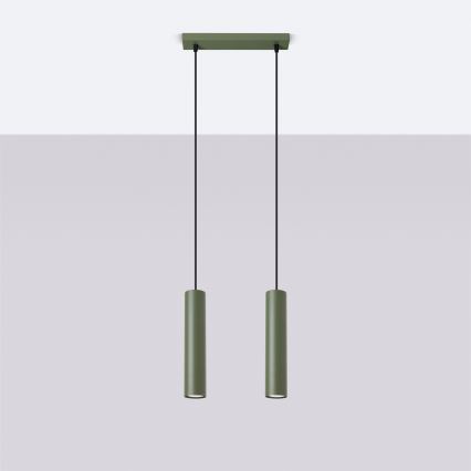 Lampadario a sospensione con filo LAGOS 2xGU10/10W/230V verde